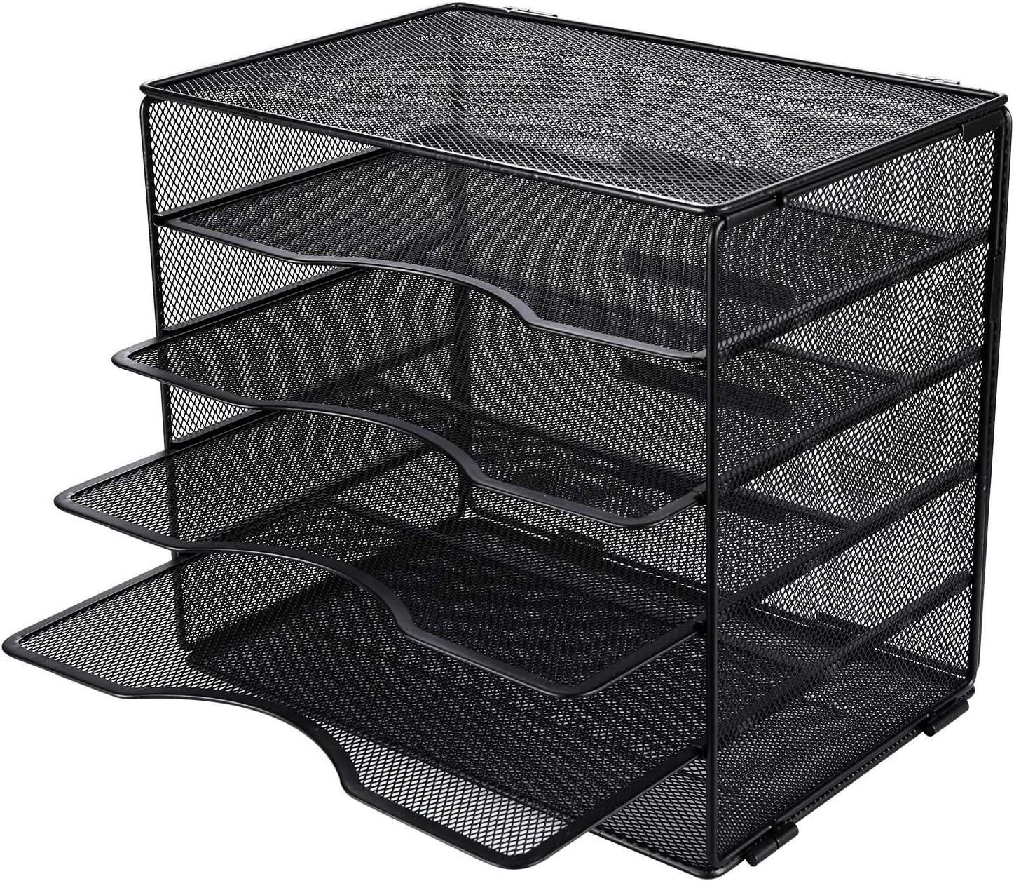 EasyPAG Desk Organizers and Accessories 5 Slot Desktop File Organizer Letter Sorter Literature Paper Tray | Screws Free Design,Black - Image 5